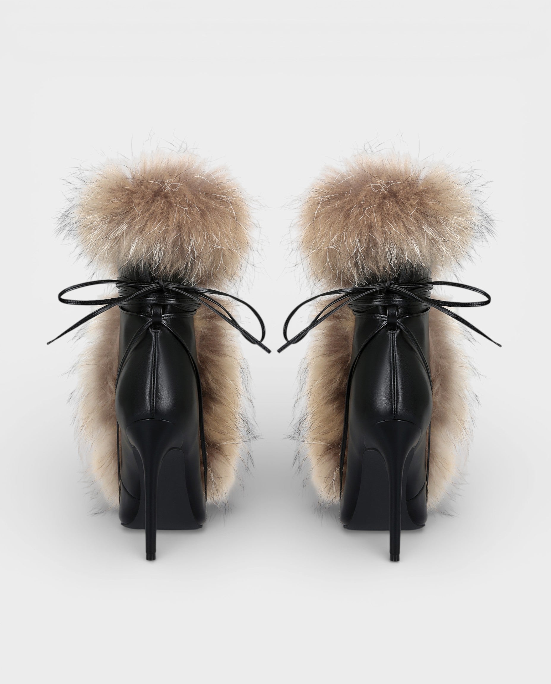 LORINA | Faux-Fur Pointed-Toe Bootie Heels