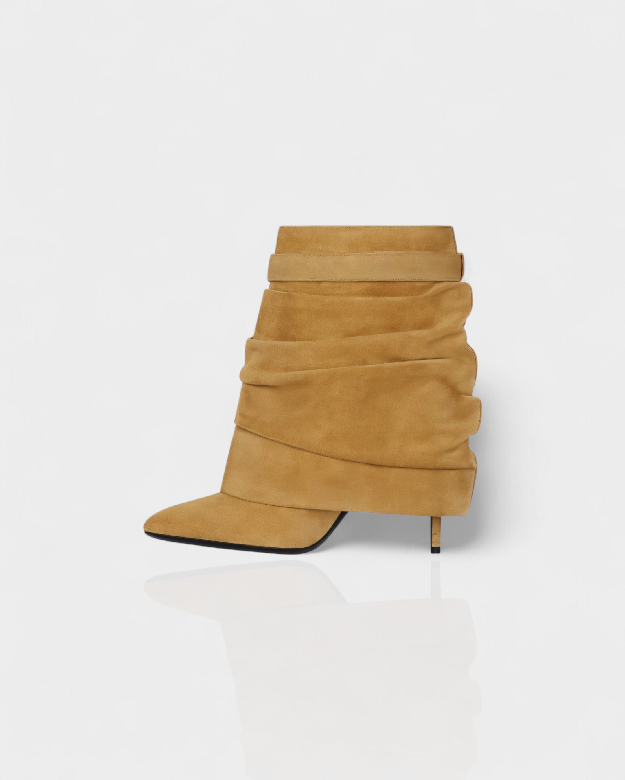 HALINA | Padlock Slouch Stiletto Ankle Boots