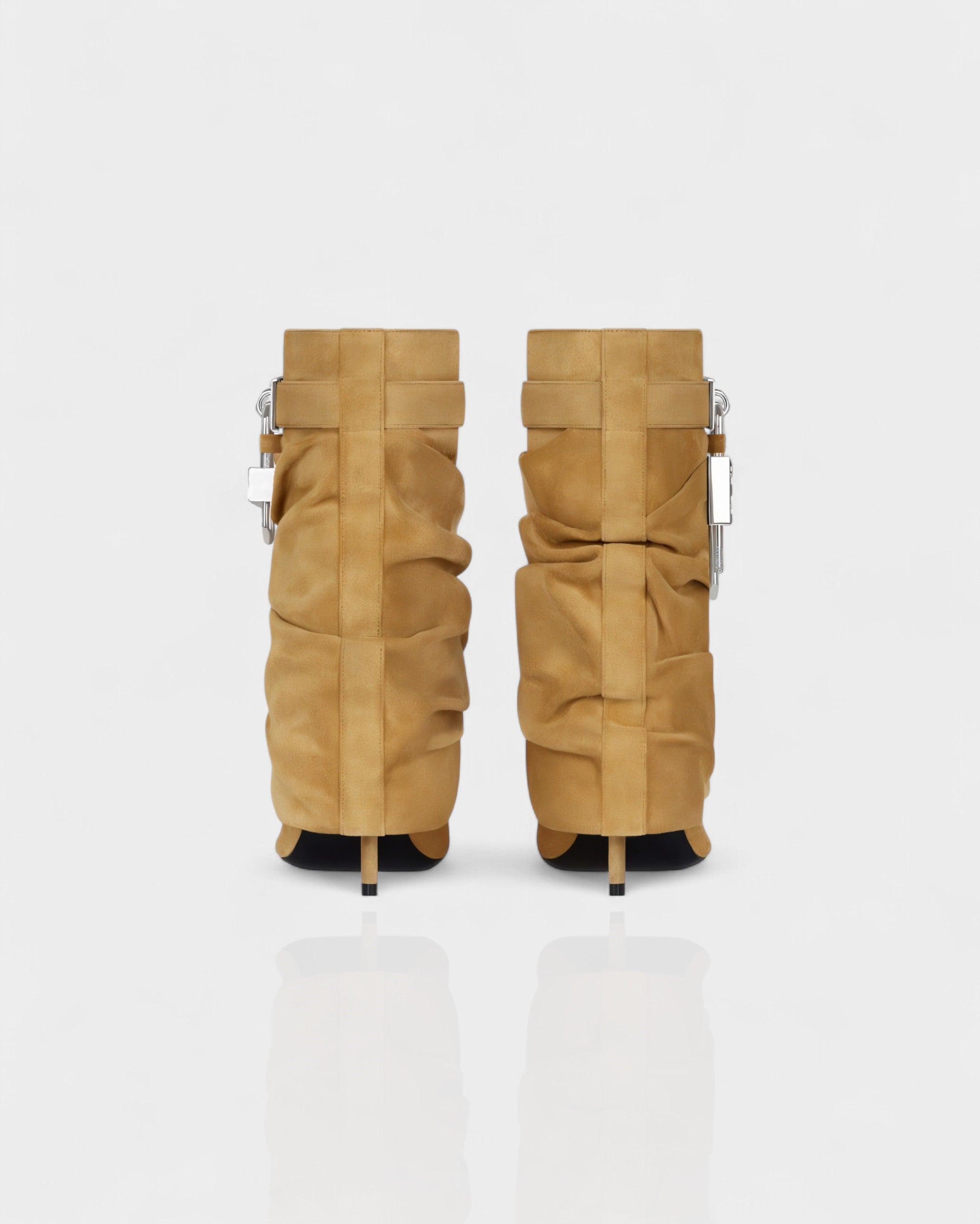 HALINA | Padlock Slouch Stiletto Ankle Boots