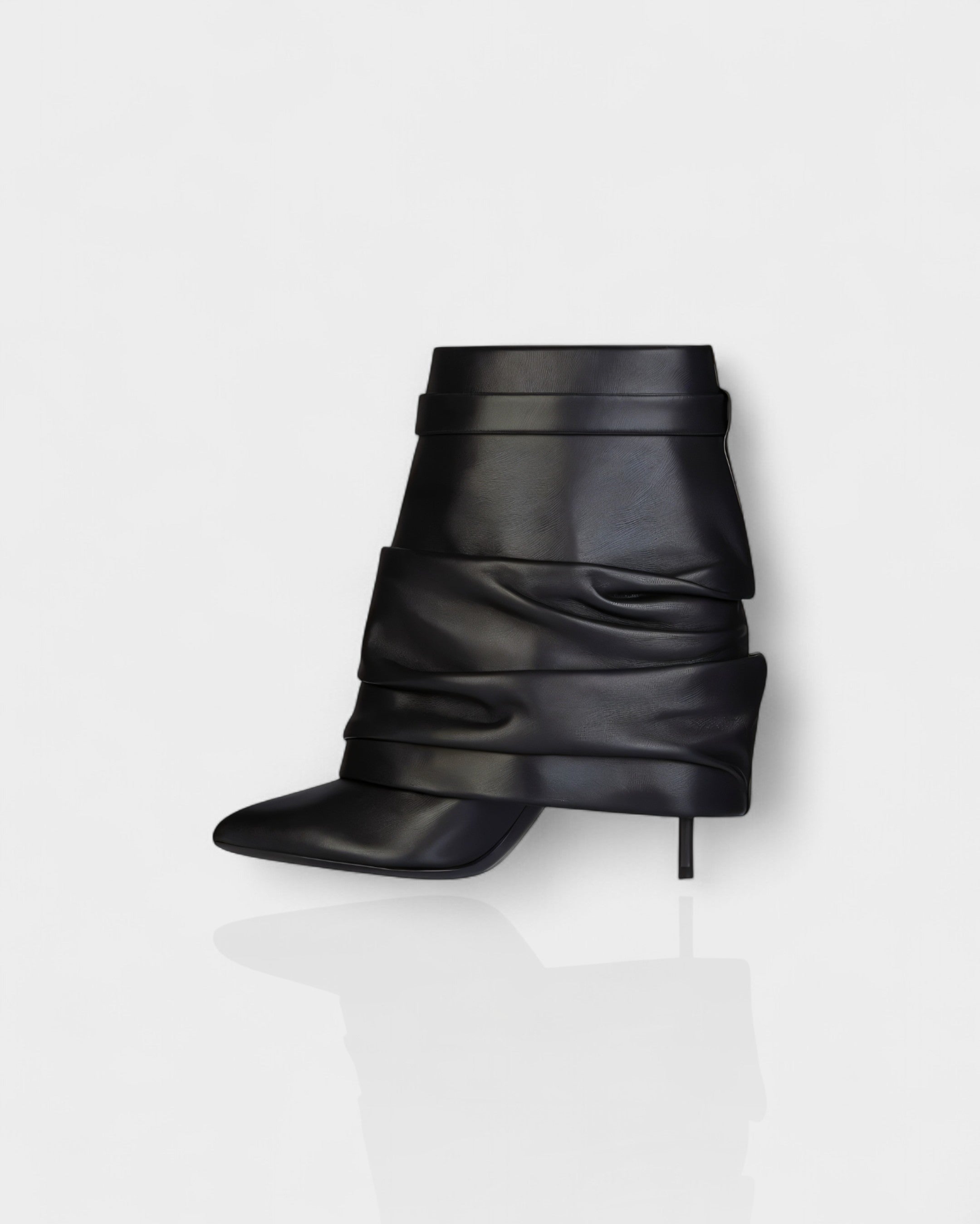 HALINA | Padlock Slouch Stiletto Ankle Boots