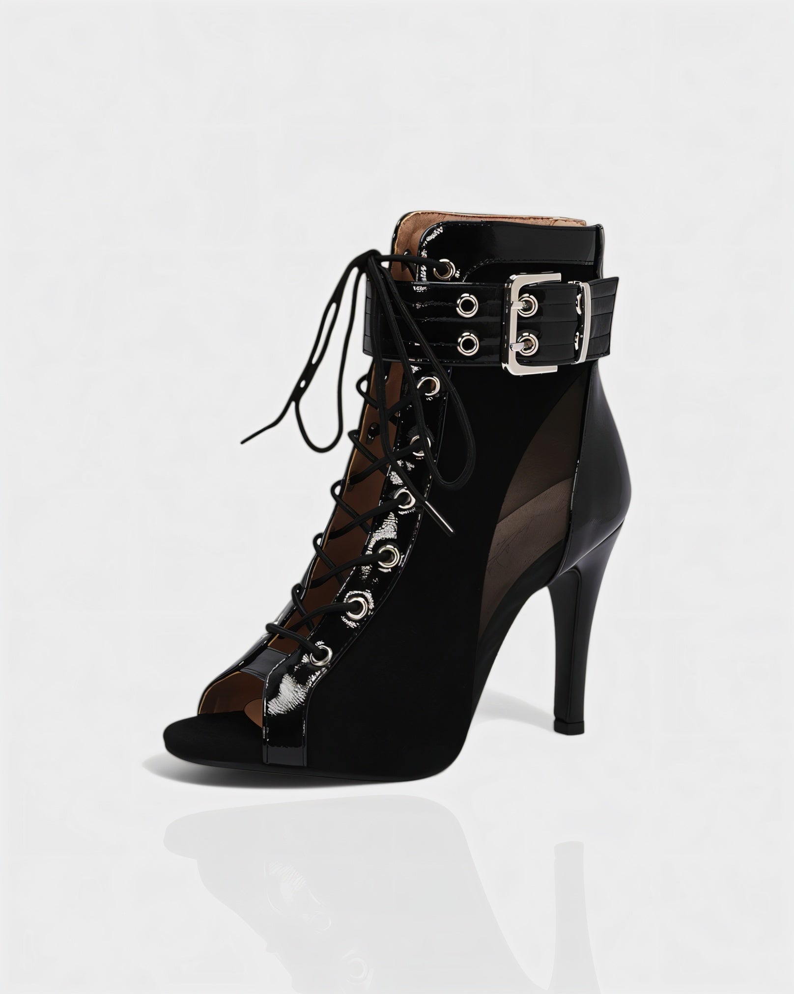 ELINDA | Short Lace-up Stiletto Boots