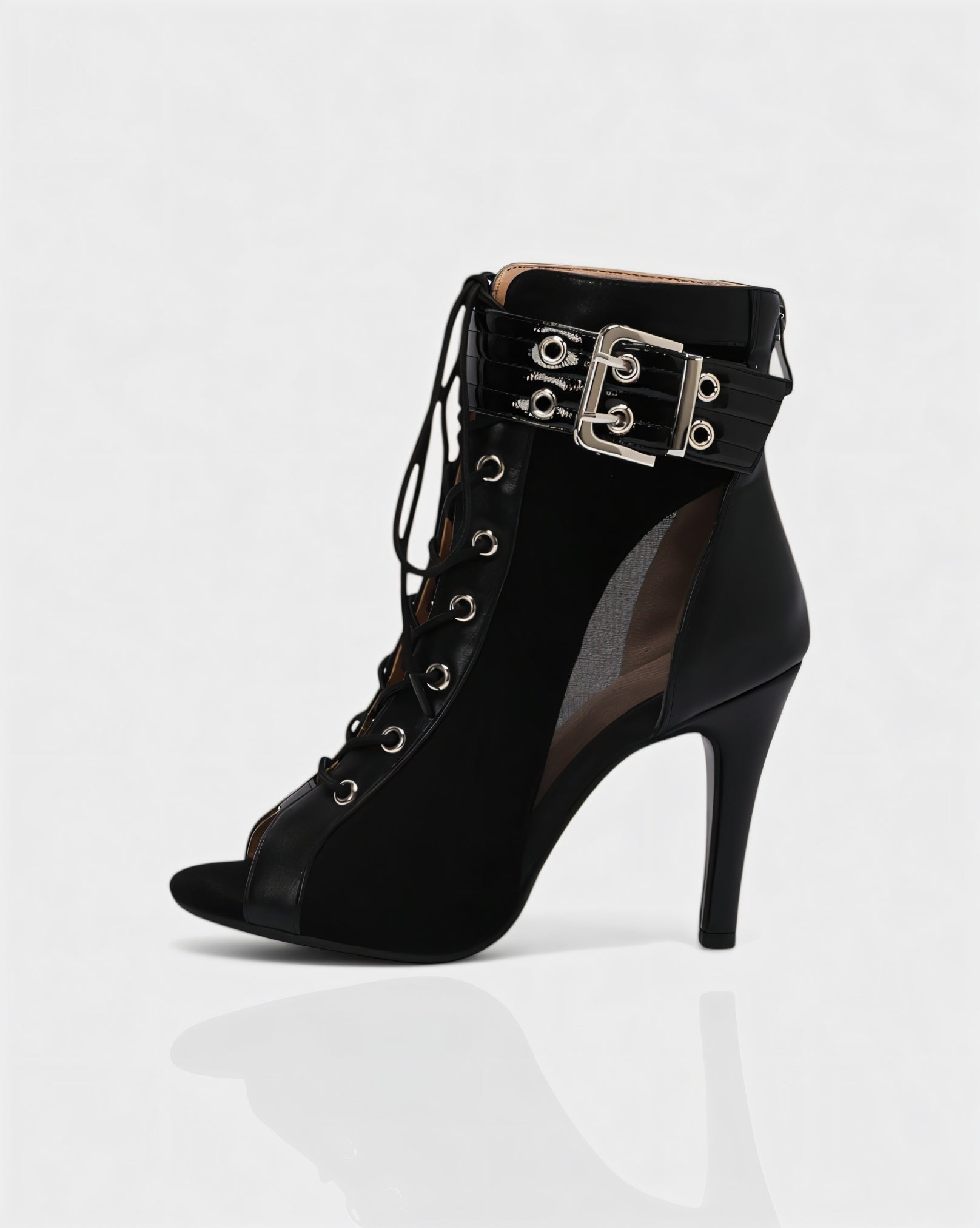ELINDA | Short Lace-up Stiletto Boots