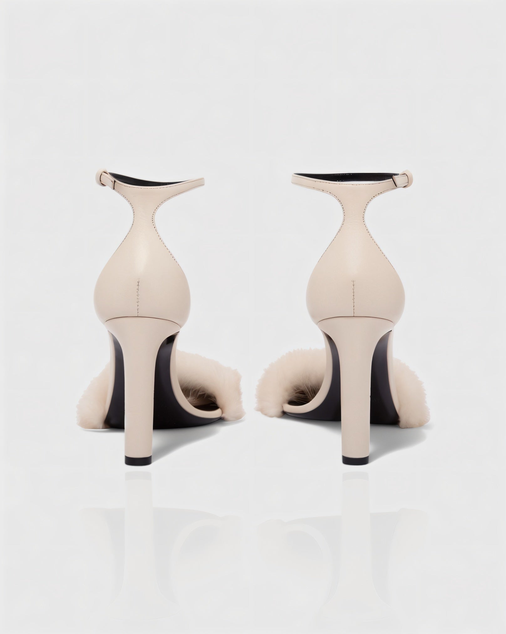 ILUNA | Mink Fur Strap Heels