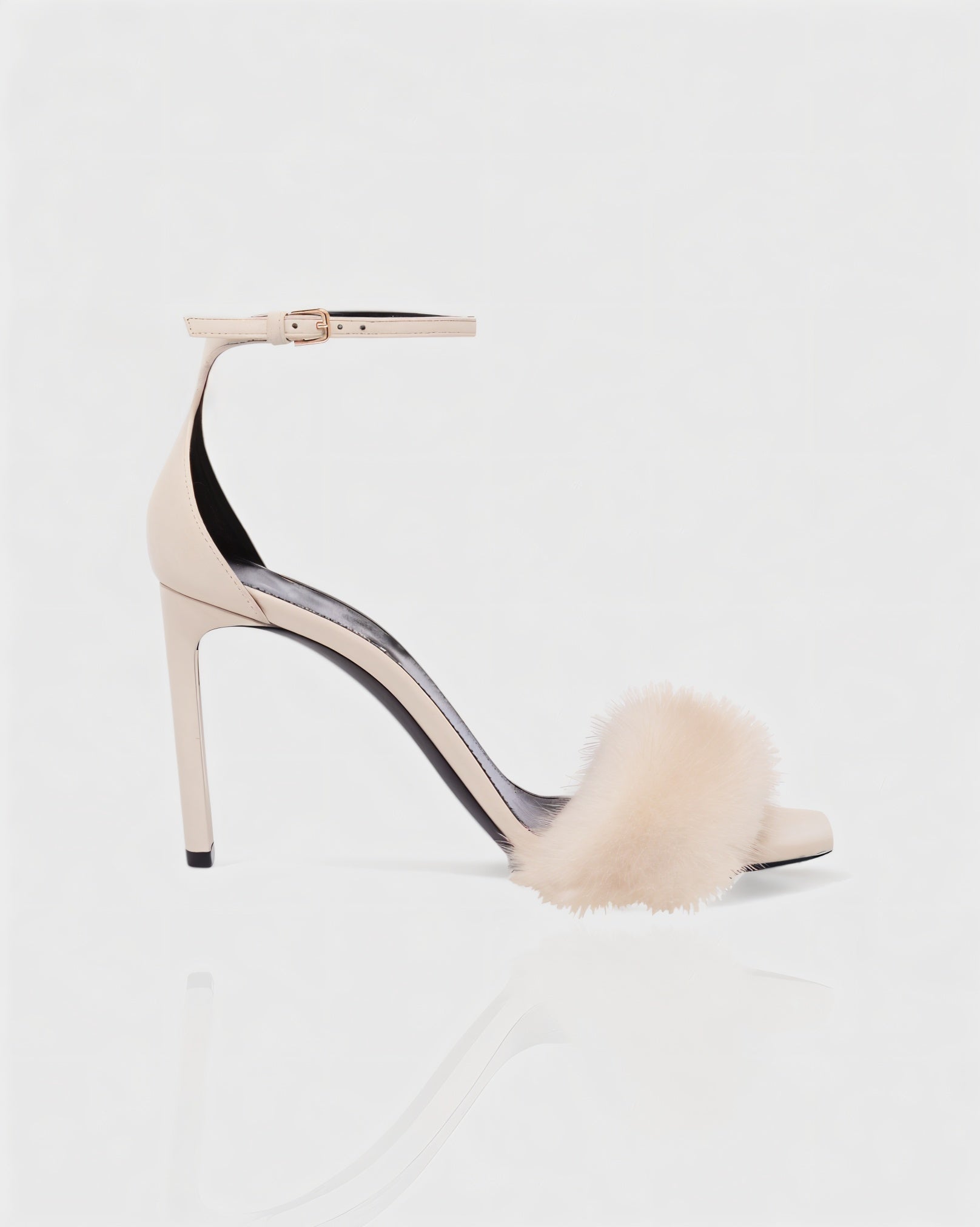 ILUNA | Mink Fur Strap Heels